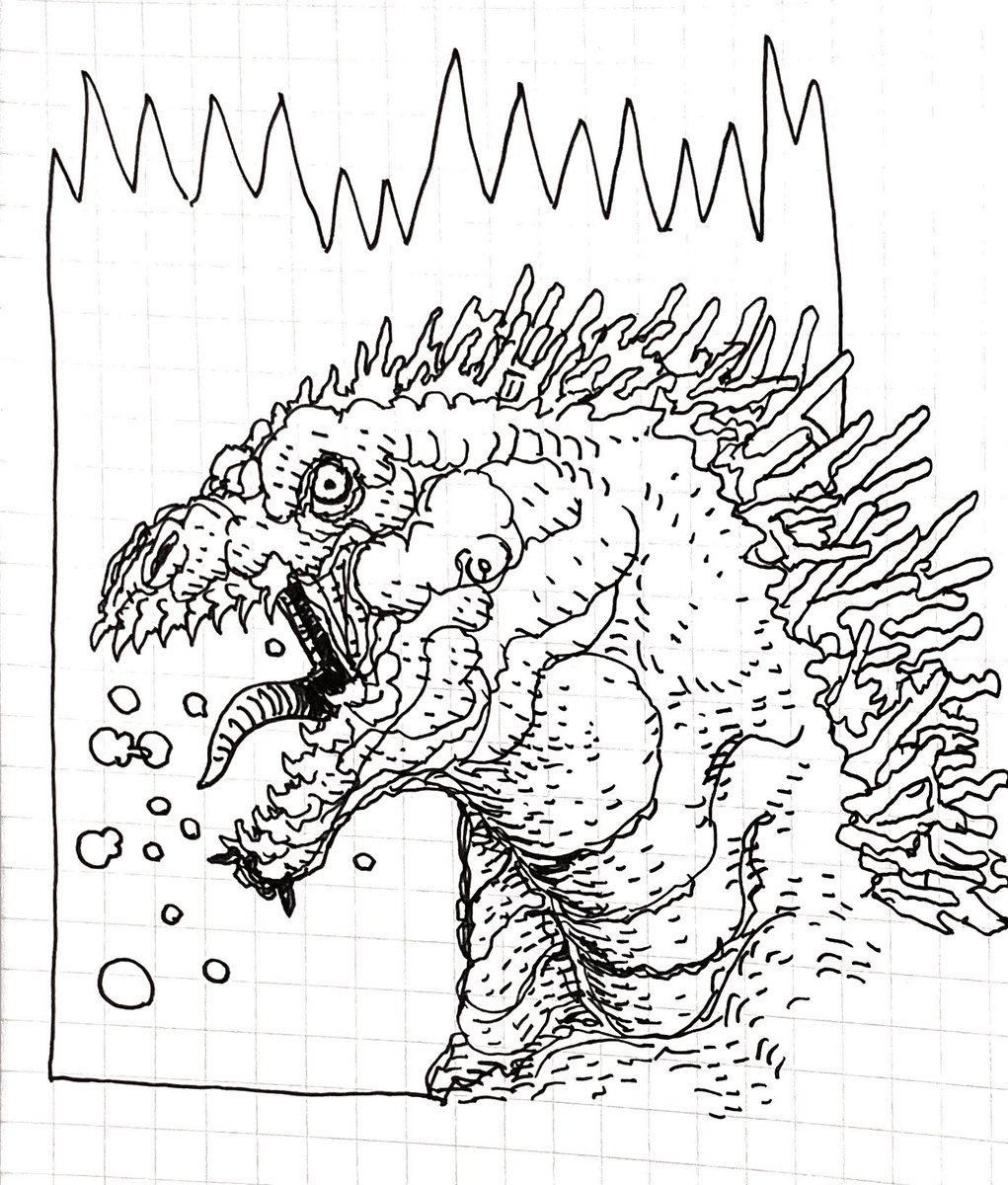An assortment of more #Godzilla sketches #sketch #sketchbook #illustration #penandink #shingodzilla #mechagodzilla 
