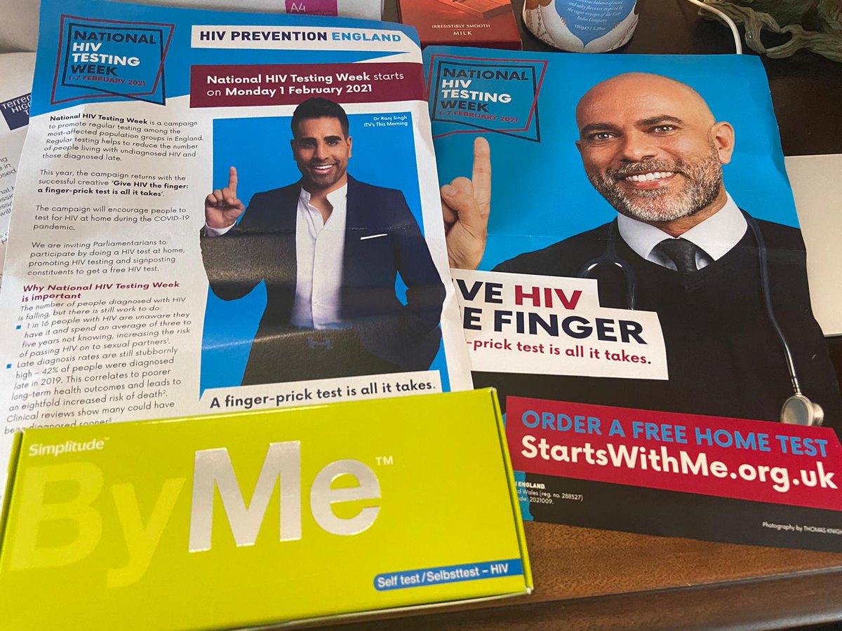 3/ I was proud to play my part and do a HIV test and I'll do one each year if it means just one more person gets tested. 6,700 people are living with HIV in the UK & don't know their status, normalising testing is really important. Anyone can order a free test via  @startswith_me