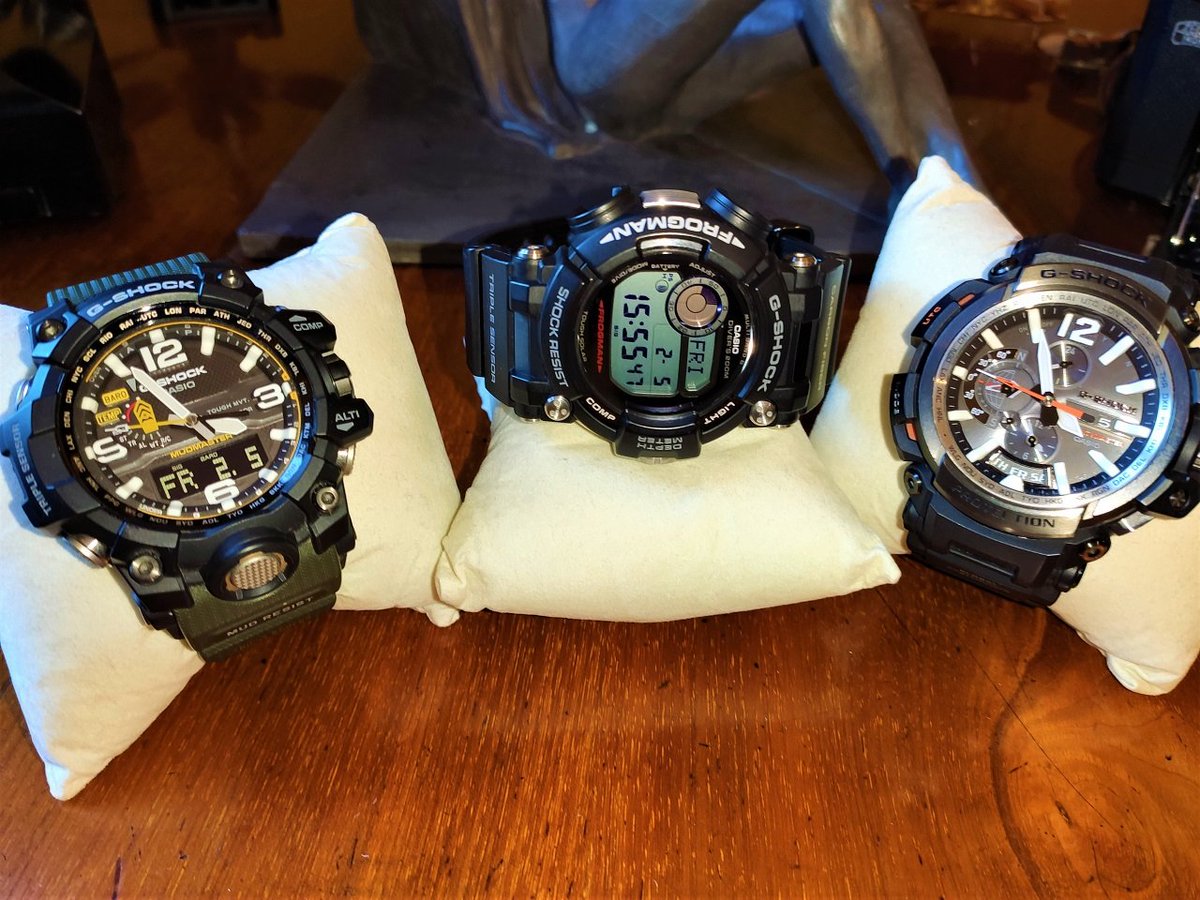WatchCrazy1's tweet photo. Are These The Ultimate 3 G-Shocks for Land, Sea &amp; Air? 

The Mudmaster, Frogman &amp; Gravitymaster -  GWG-1000, GWF-D1000, GPW-2000

#GSHOCK #Watches #Mudmaster #Frogman #Gravitymaster #casio 

https://t.co/0QnPvcwYPv https://t.co/6oyKMTnA2b