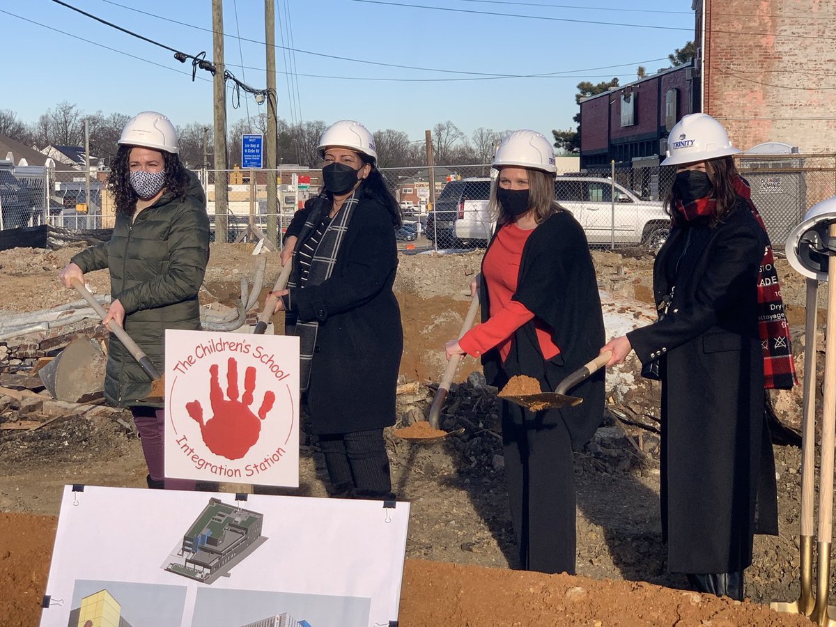TCSArlington's tweet photo. Groundbreaking Ceremony for The Children’s School and Integration Station’s new facility! Decades long partnership - Our journey continues! @APSVirginia @ECSE_IS @TCSArlington @APS_EarlyChild @APSFacilities @LoftBridget @SuptDuran https://t.co/kcvtj0H09Z