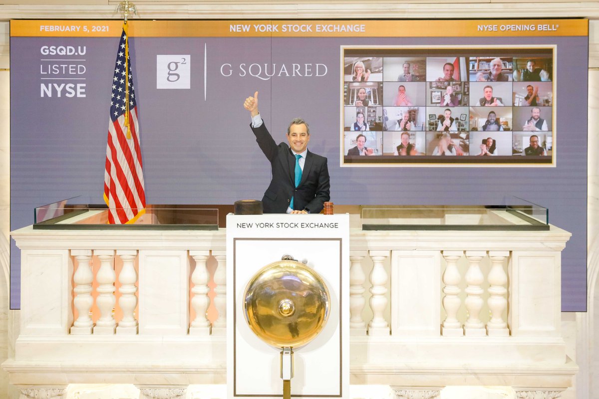 NYSE's tweet photo. Congrats to @GSquaredVC on their G Squared Ascend I (NYSE: GSQD.U) SPAC IPO listing today 🎉 https://t.co/Y5wUJub82s