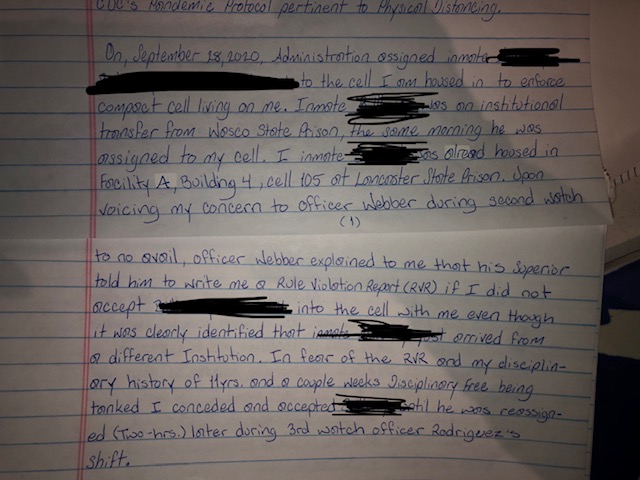 It started when they put a guy who’d just transferred from another prison into his cell.