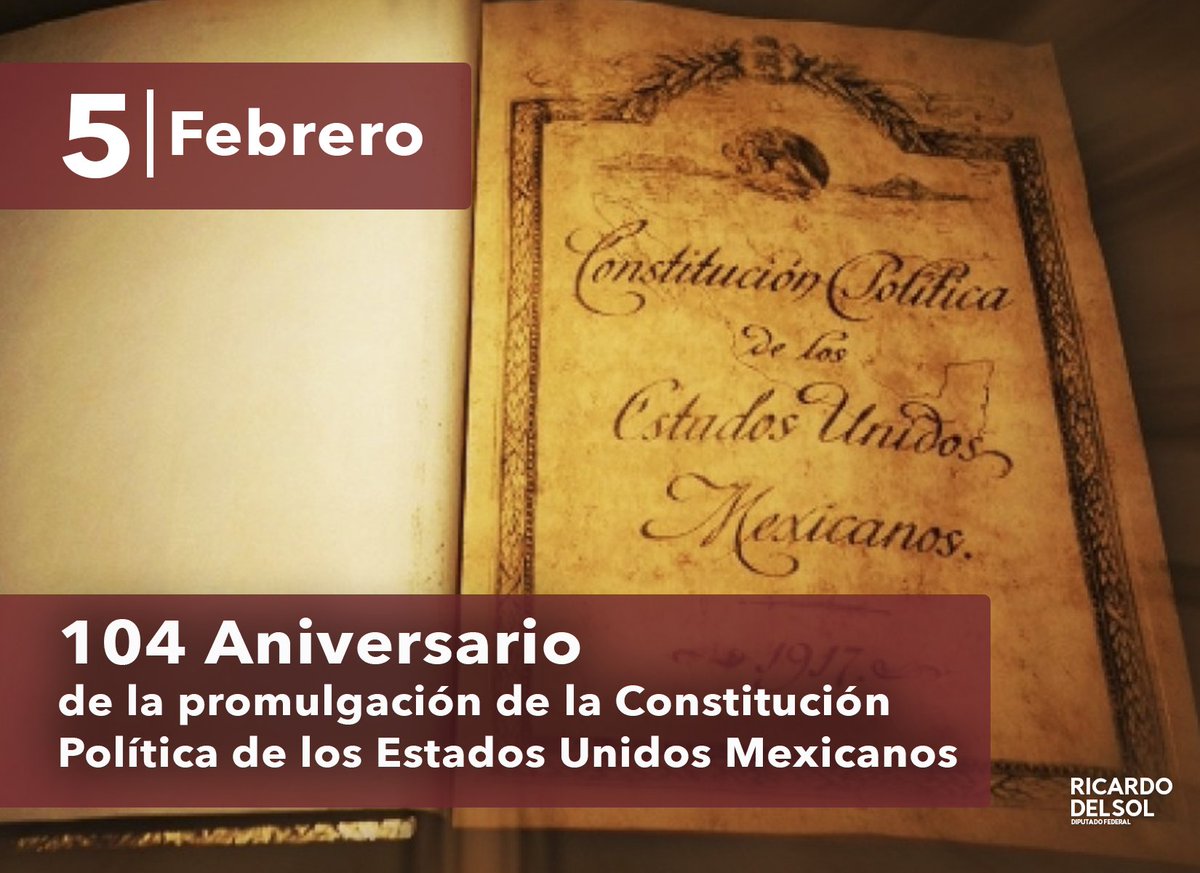 Hoy recordamos la promulgación de la Constitución Política de los Estados Unidos Mexicanos de 1917, misma constitución que hoy en día aún nos rige, ahora nos toca a nosotros seguir construyendo la patria.