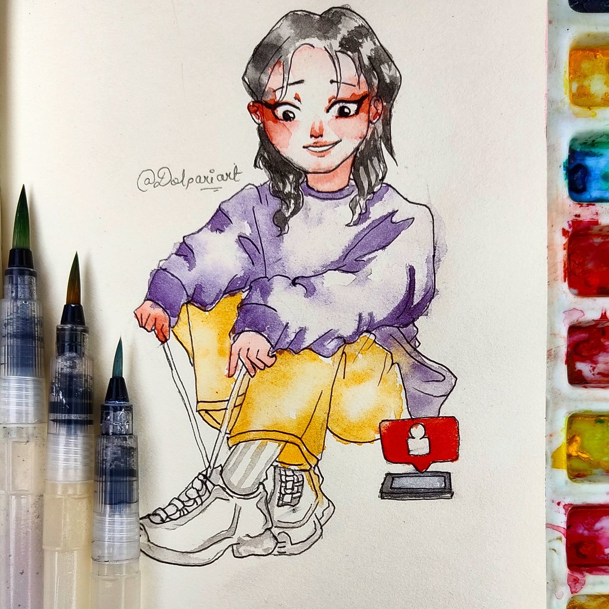 dolpariart's tweet photo. Happiness
Even one follower makes me happy :) 
#drawing #watercolor #cute #kawaii #水彩#塗鴉#插畫 #illustration #art #painting #落書き#イラスト #代針筆繪 #代針筆 #doodle https://t.co/n7zU4pWdQX