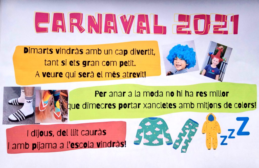 pladelesvinyes's tweet photo. El Carnestoltes ja és aquí! El Pla de les Vinyes està de Festa!!!🎉🎉🎉 #Carnaval2021 #tradicions #totsjuntsfemescola https://t.co/UTlYVouxRG