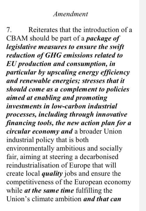 19. Je suis content qu’il y ait des éléments relatifs à une refonte du commerce international pour le rendre compatible avec les normes de l’OIT et l’Accord de Paris. Je suis content également du fait que le mécanisme est placé au milieu d’un ensemble de politiques publiques.