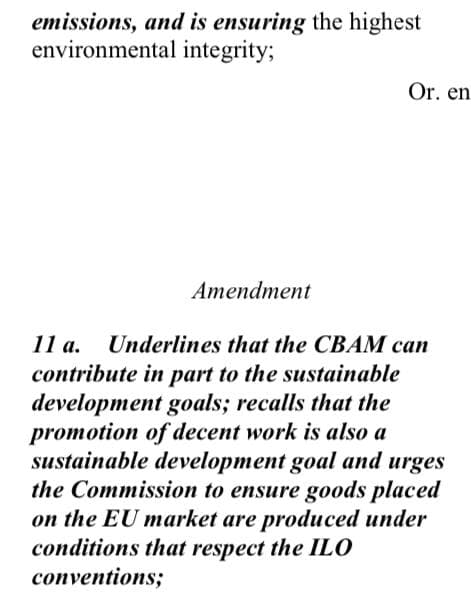 19. Je suis content qu’il y ait des éléments relatifs à une refonte du commerce international pour le rendre compatible avec les normes de l’OIT et l’Accord de Paris. Je suis content également du fait que le mécanisme est placé au milieu d’un ensemble de politiques publiques.