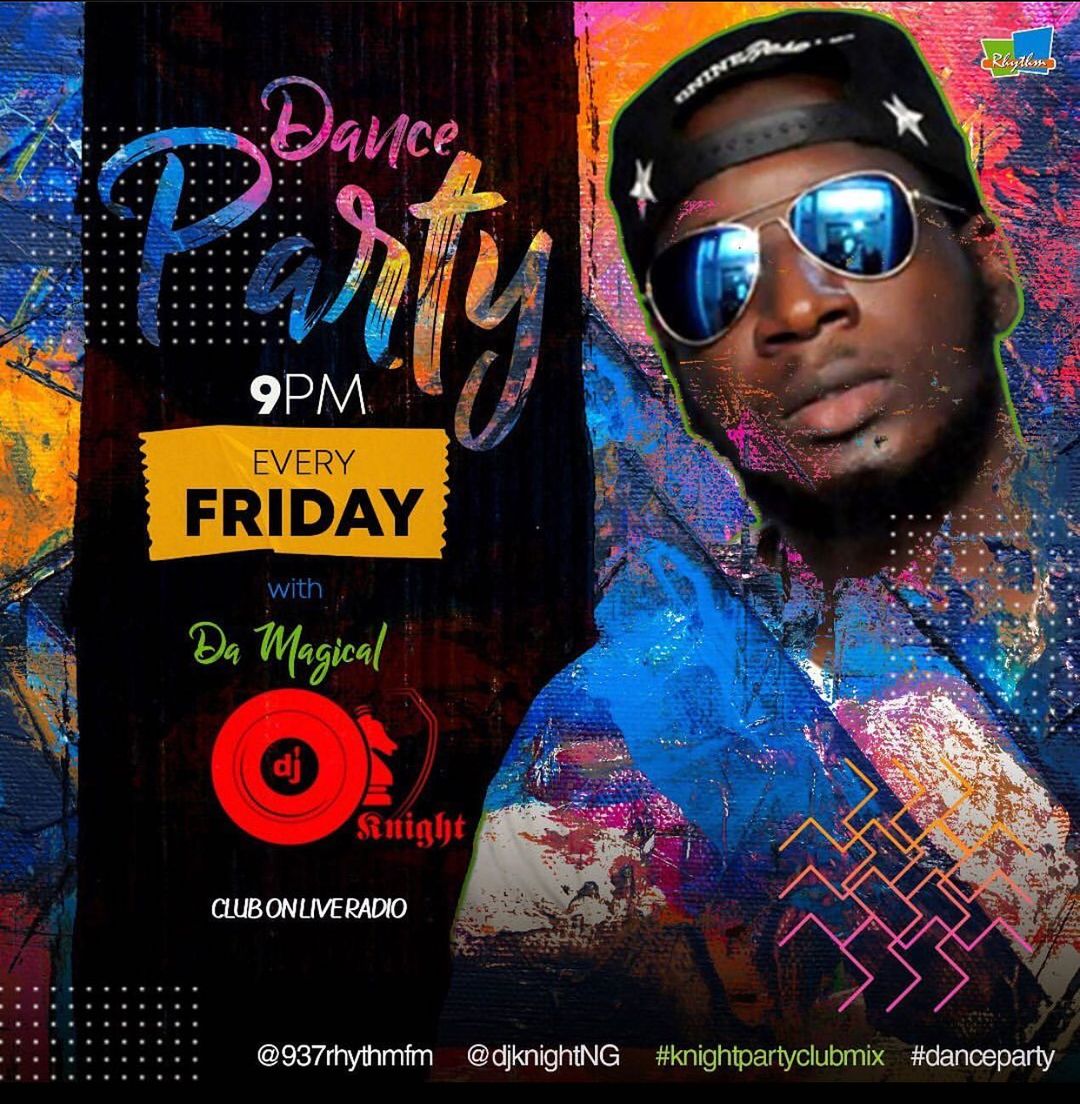 937RhythmFm's tweet photo. Get your dancing shoes ready!!! We gonna party hard on the radio today from 9pm, with @quincyjonze and the ladies man @djknightng 💃💃💃

LET'S GOOOOO!!! 

#RhythmEntertainment #RhythmFm #DaMagical #DjKnight #QuincyJonze #DanceParty #PartyClubMix https://t.co/3tksN4wt2d