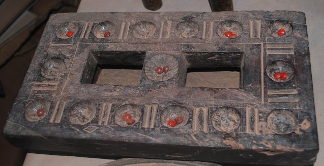 His style of fighting reflected the concept of ring play – a defensive tactic in Kho Kho.7. Mancala (Pallankuli) wooden board that has fourteen pits in all (hence the name from the words fourteen pits (pathinaalam kuzhi).14 cups is set out with six seeds in each cup.