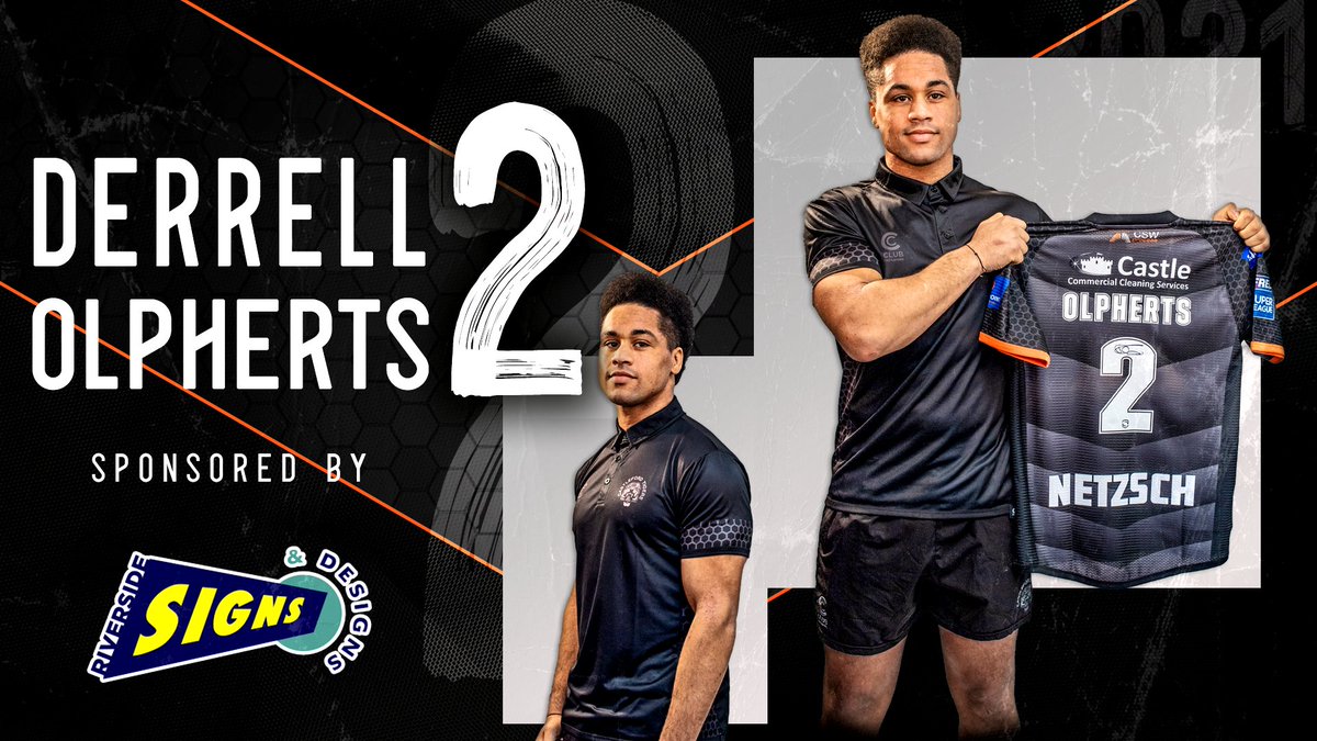 CTRLFC's tweet photo. 2⃣ @DerrellOlphert1 

Derrell enters his second year as a Tigers player, in his first season with Castleford he scored eight tries and D will be sponsored by @RiversideSigns 

#ReadyToRoar | #COYF https://t.co/1L9vRL7HNf