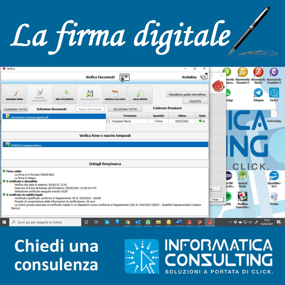 InformatConsult's tweet photo. 🖋️Durante la firma digitale di un documento elettronico, è importante verificare che il certificato digitale sia aggiornato con le specifiche standard attuali. 
❌ Altrimenti, il documento potrebbe non avere valore legale. 
👔 Chiedete una consulenza specifica. 
☎️ 091.5567190 https://t.co/4meuPRrBHI