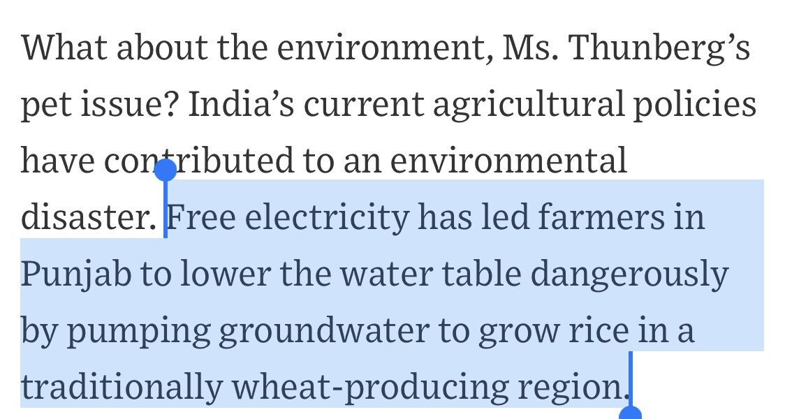 This causation is misrepresented. There’s a history to this. During the Green Revolution Punjab and Haryana moved to the wheat-paddy cultivation cycle from their traditional crops. This was encouraged and as we all know from CBSE textbooks, was done in the national interest.