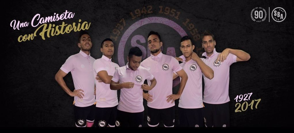 .Camiseta  @sportboys 2017. Marca: S3. Oficial: Rosada / Negro. Alterna: Negro / Rosado .  Sr. Del Mar: Negro / Fuxia.  90 Años SBA: Rosada . Chapecoense: Rosada / Verde.  Sponsors: New Athletic | Minka | Best Cable | Montalvo | Cemento Nacional