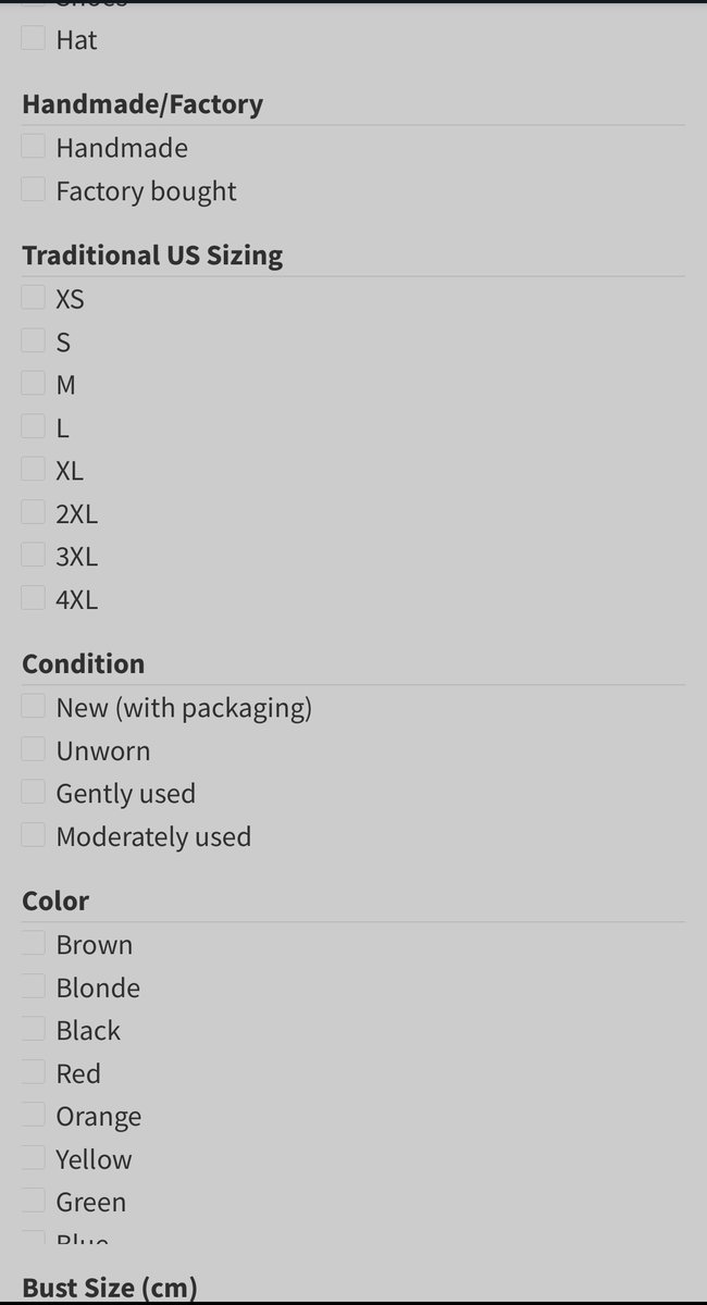 there are a lot of options to look for costumes. You can search by size, colours etc but also if you want something self-made or bought.