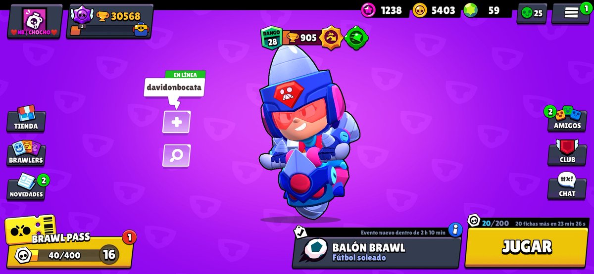 Alguien que quiera ayudarme a rank 30? Llevo mucho intentando subir un brawler a 1k pero no e podido.