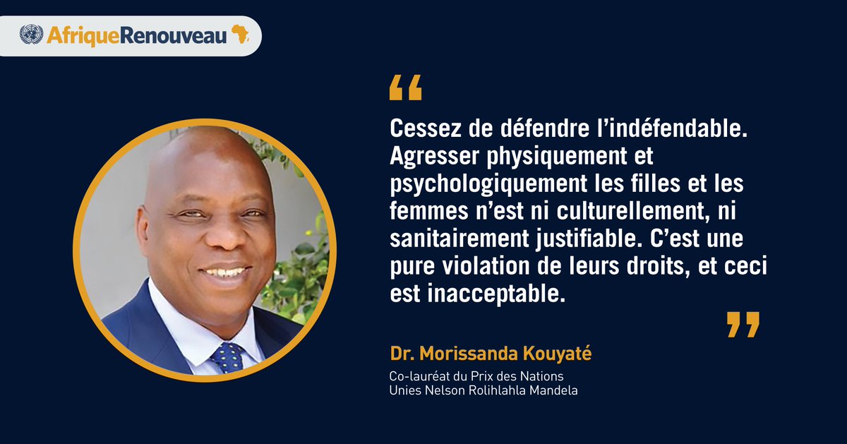 ONUAfrique's tweet photo. Les mutilations génitales féminines (MGF) violent les droits humains et l'autonomie corporelle de millions de filles et de femmes à travers le monde. S'attaquer aux femmes et aux filles physiquement et psychologiquement n'est pas culturellement justifiable. #EndFGM https://t.co/Qx9EtlmEm0