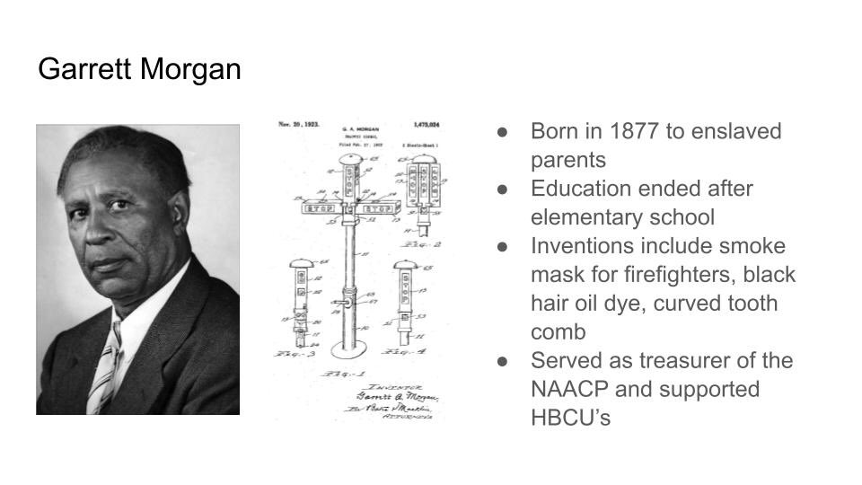 Born in the 1800's, Garrett Morgan is an amazing  #inventor & champion of his community. Not only did he create many life-saving technologies (smoke masks for firefighters!) but he also supported  #HBCU and the  @NAACP!  #rolemodel  #BlackinSTEM