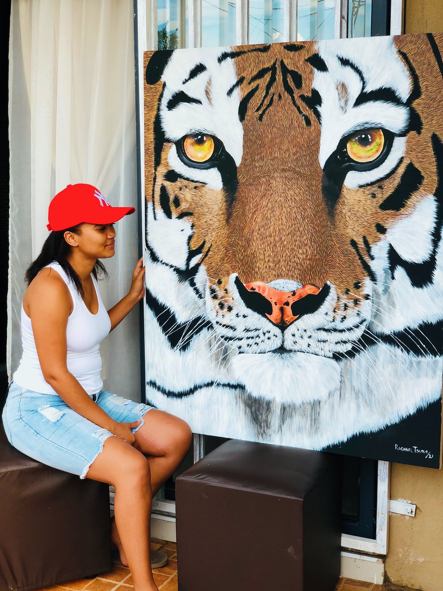 _rachaelhutton_'s tweet photo. AVAILABLE FOR SALE! Please Share. 
Siberian tiger , Panthera Tigris Tigris. 
103 x 130cm
Acrylic on canvas
.
I think tigers are my favorite thing to paint 🎨 . https://t.co/LuCJfa93Qh