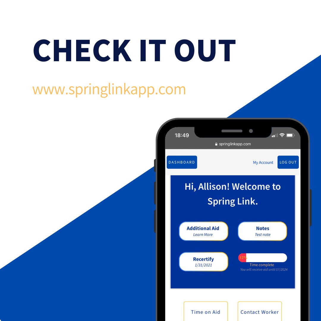 Too many families lose government assistance when they're not expecting it. Spring Link gives families step-by-step help to help them get back on benefits. If you're a nonprofit that supports families, contact us to bring Spring Link to your organization.
