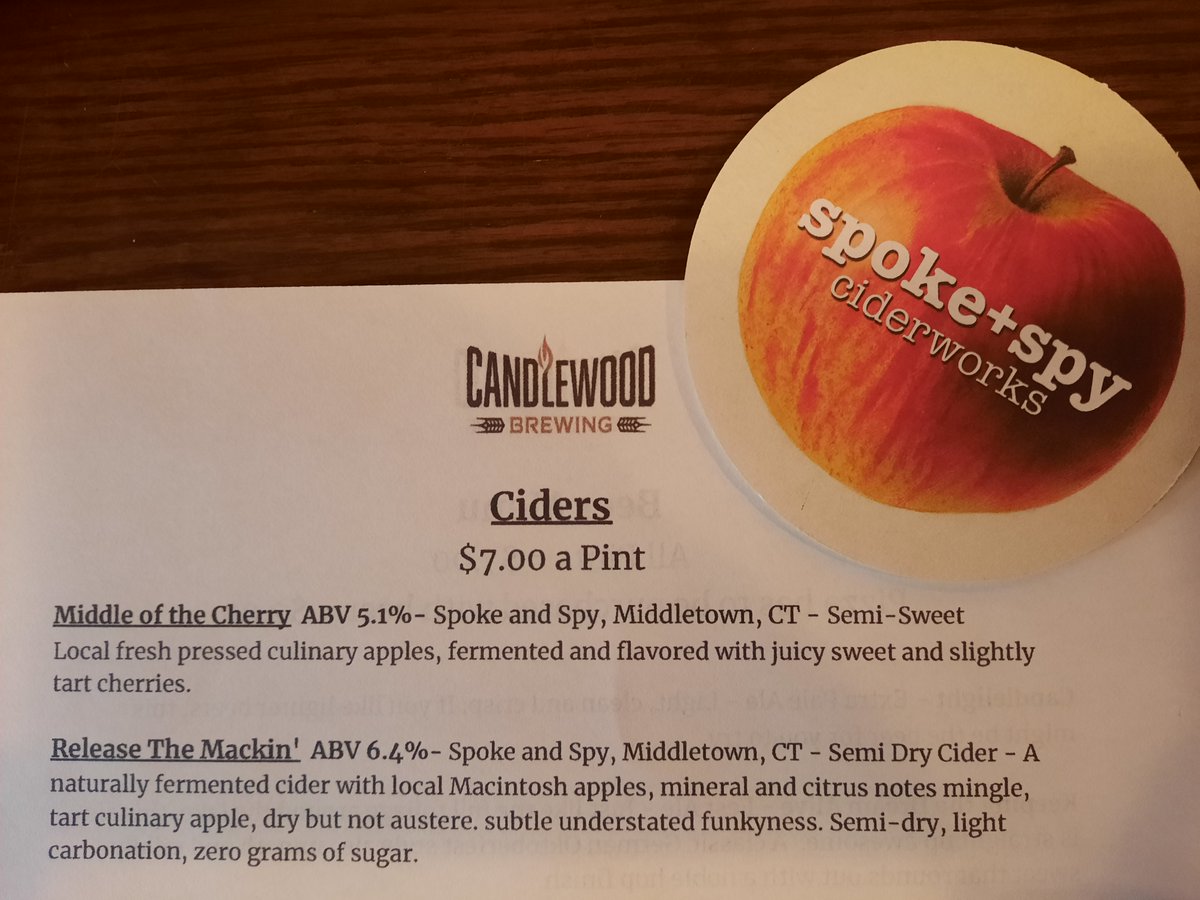 Ciders are in! New on tap today from Spoke &amp; Spy Ciderworks in Middletown, CT