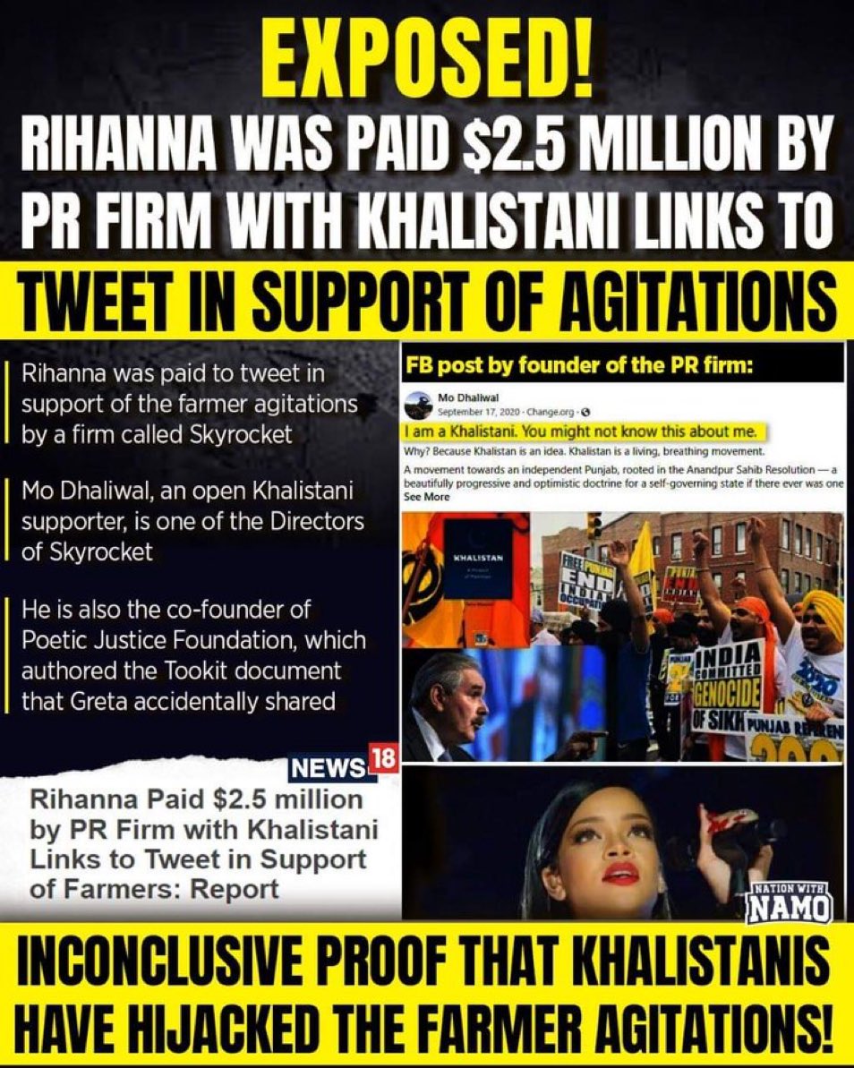 #Rhianna <a href="/rihanna/">Rihanna</a> #TrendingNow #Biden #Modi #RihannaSupportsIndianFarmers #FarmersProtests #BJP #FarmBills2020 #Khalistan #Nishan