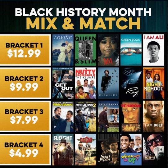 Celebrate Black History Month with a Movie Mix &amp; Match! All purchases sync with Movies Anywhere and are playable on your favorite devices. digitalmoviedeals.unistudios.com