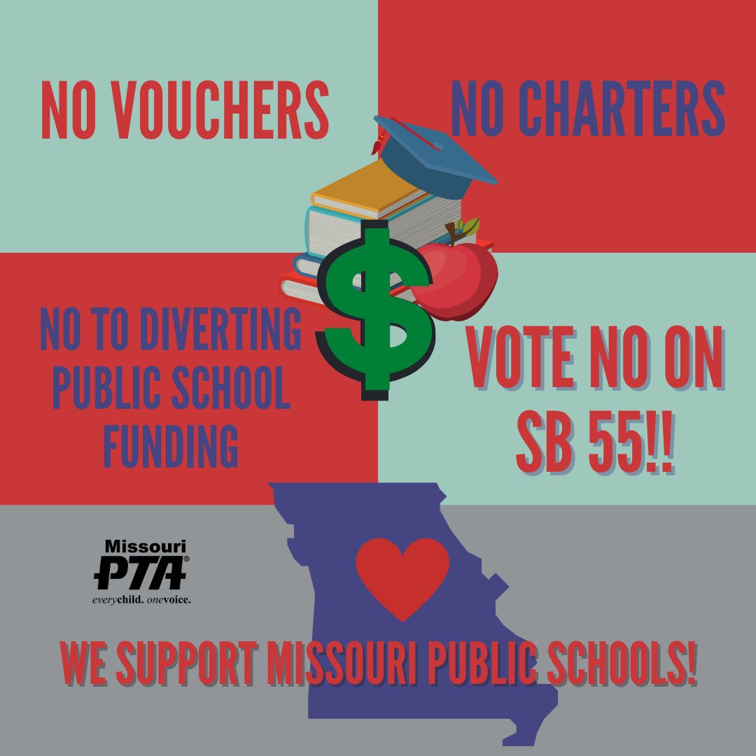 Public education is the best education! MO PTA strongly opposes this huge omnibus education bill that seeks to radically change education in MO. No on SB 55. <a href="/mosenategop/">Missouri Senate Republicans</a> <a href="/mosendems/">Senate Democrats</a> @daveschatz26 <a href="/calebrowden/">Caleb Rowden</a> <a href="/johnrizzo/">John rizzo</a> <a href="/robvescovo/">Rob Vescovo</a> @crystalquade