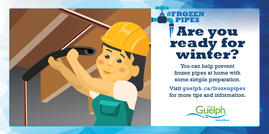cityofguelph's tweet image. It's been a mild winter, but a mild #Canadian winter is still cold enough for freezing temperatures! Avoid frozen pipes with some of our handy dandy tips: ow.ly/92JW50DsLN0 #becausewinter #GuelphWater