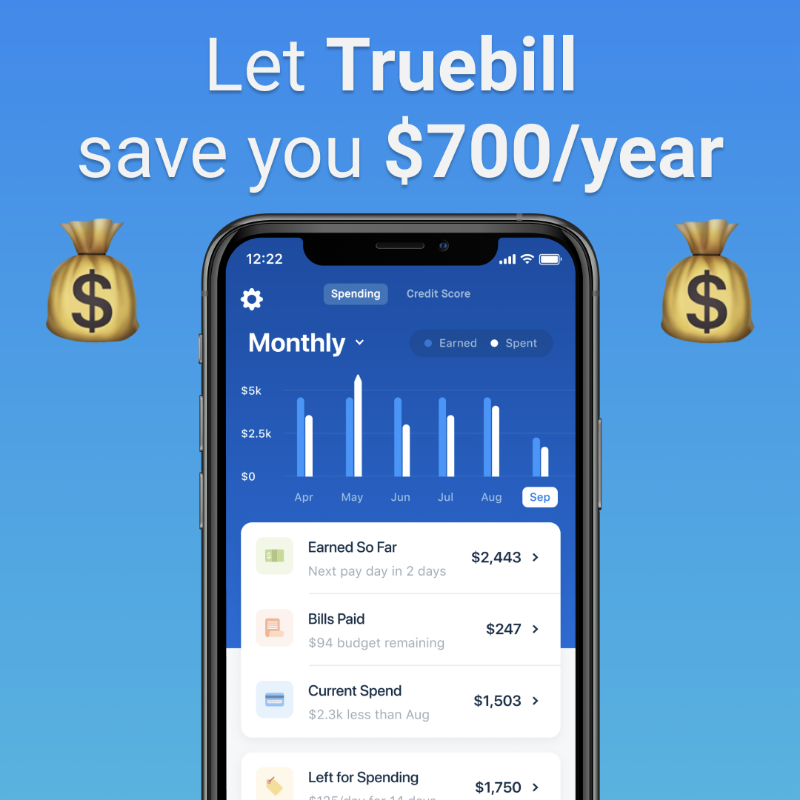 RocketMoneyApp's tweet photo. Truebill cancels subscriptions, lowers your bills, and offers peace of mind 🧘. Download Truebill and start saving!