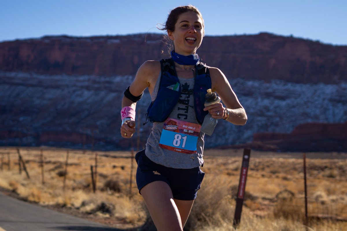 Congrats to Jenny on 2nd at the Arches Ultra! This was her first 50 miler &amp; she thinks she may have fallen in love with the distance! The terrain was a bit tricky &amp; she got lost briefly but finished in 8:05-very impressive! 📸<a href="/koolgurl69/">koolaid343</a>
#CPTCTracksmith
#customathlete
#runpacers