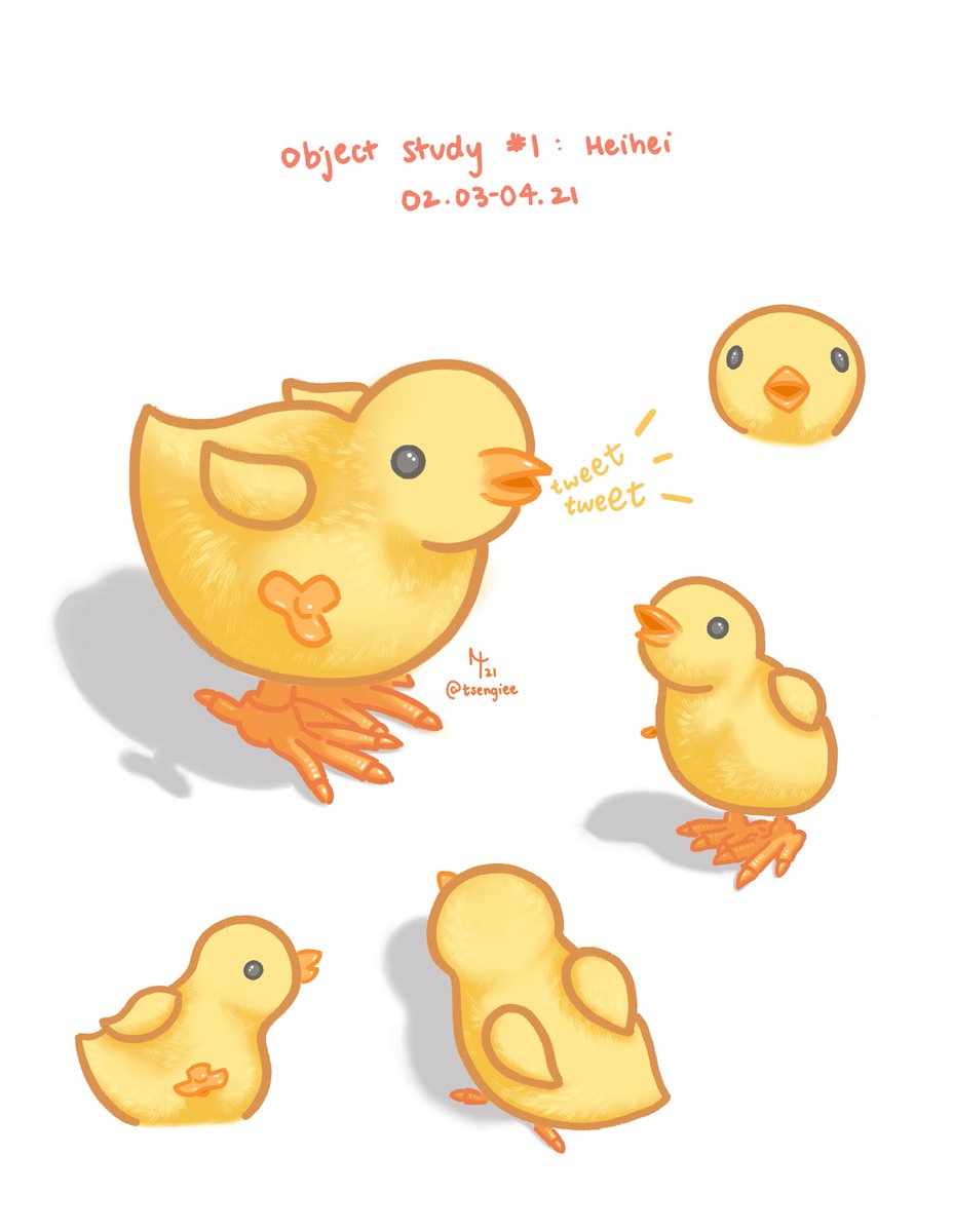 tsengiee's tweet photo. Been feeling the urge to create something different for fun, so I simplified this object & played with some brushes & colors! This is Heihei named after the bantam rooster from Moana. I gave this wind-up toy to my bf in 2017 for Valentine’s Day 🐥 #objectstudy #illustration https://t.co/Aaou4a6xjf
