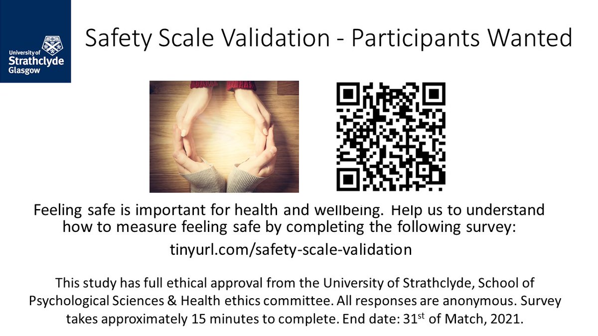CalumCalderwood's tweet photo. I'm recruiting for my dissertation project. We're testing a new psychological scale that measures feelings of safety. Open to anyone over the age of 18 - https://t.co/37bWRI5fcH

#psychologicalsafety #polyvagaltheory https://t.co/fm4m4JTI1T
