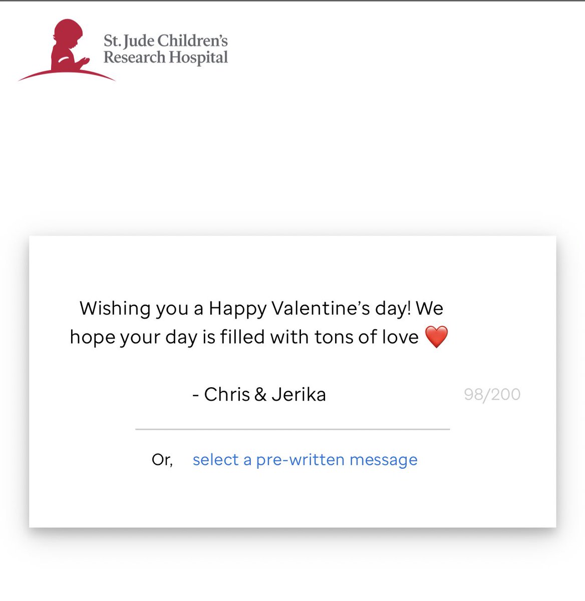 Jerika On Twitter If You Guys Didn T Know You Can Send A Valentine S Day Card To Kids At St Jude All Done Online Https T Co Pyukneahnf Https T Co Ts1cxausbe