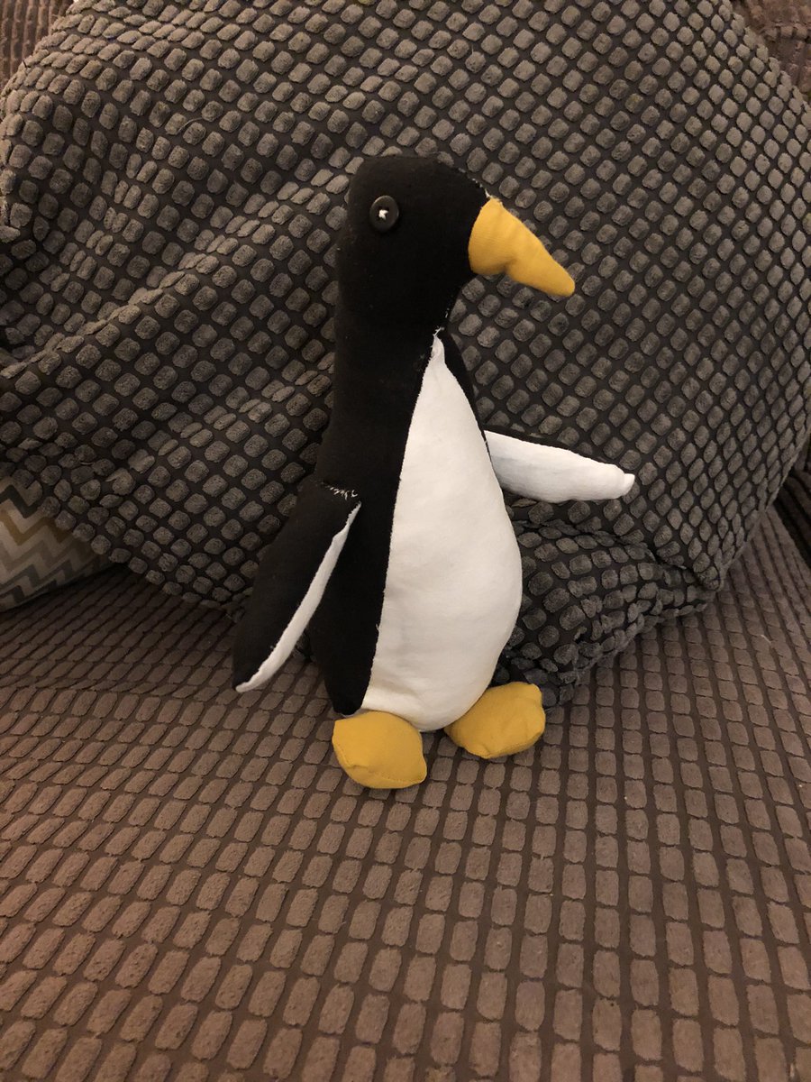 NinjaKnitters's tweet photo. Today I smashed parenting! It was requested that we “do crafts” today, so made a penguin out of t-shirts! #homeschooling #crafting #topparent https://t.co/YTik6OT9Y2