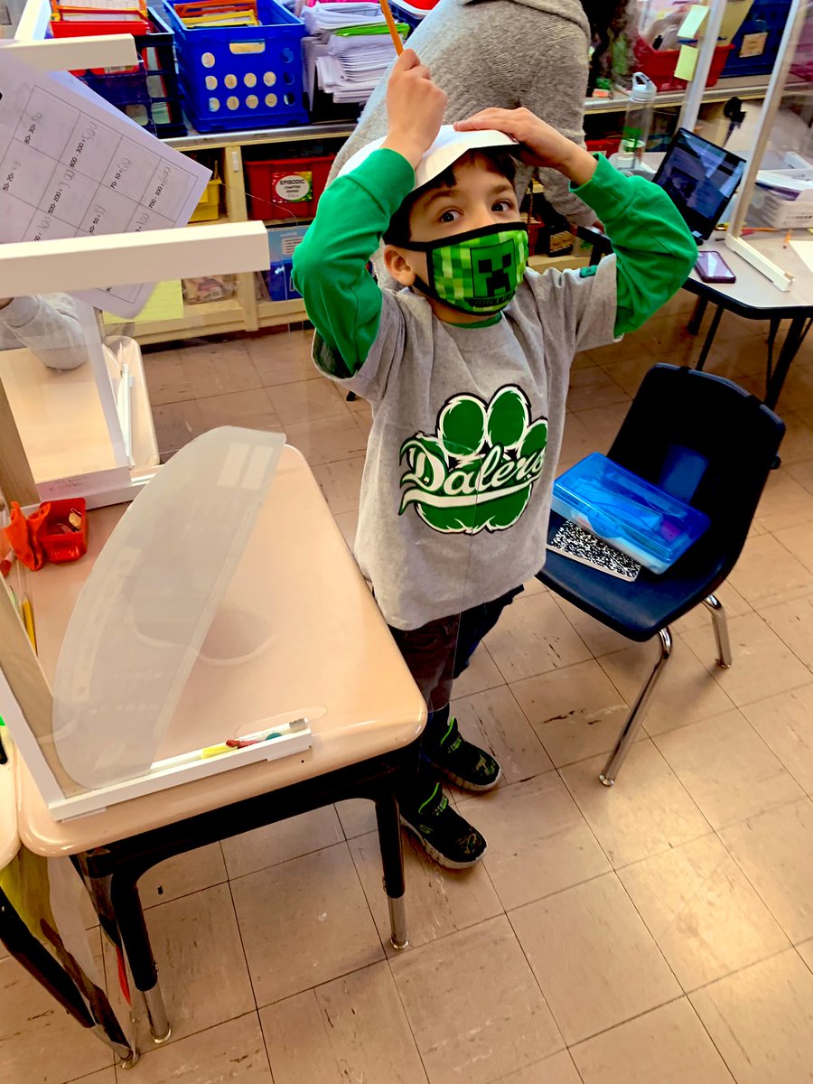 Making a snowman without peeking! Following directions read by Callie to make a snowman pic on our heads! A little Friday fun earned by a great learning week!