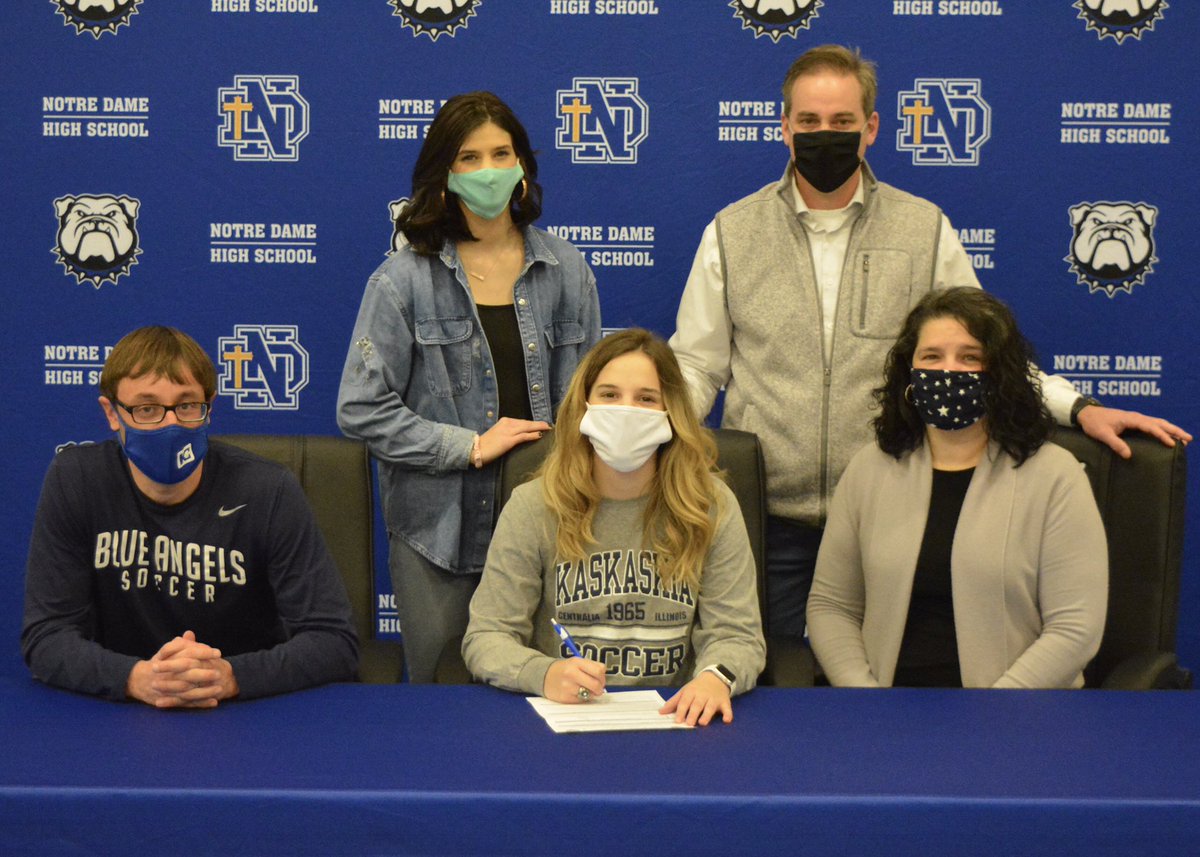 After not being able to have a junior campaign last spring due to COVID-19, Notre Dame girls soccer state champion Hannah Miller signed with Kaskaskia College to continue her playing career.

📰: thecash-book.com/Story.aspx?Sto…