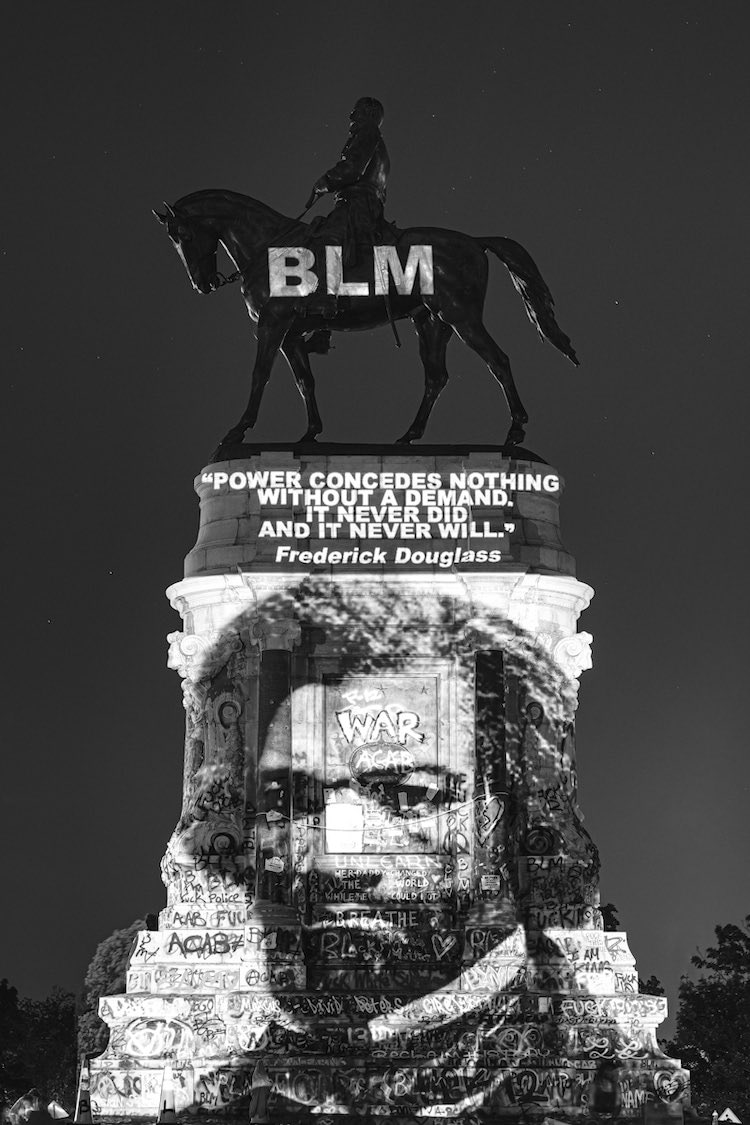OccupyDesignUK's tweet photo. Great #video #projection work 

https://t.co/Qo2COFmuLh

#BlackLivesMatter #statues https://t.co/INmB8nJPHy