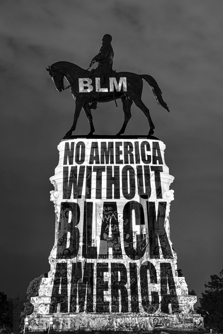 OccupyDesignUK's tweet photo. Great #video #projection work 

https://t.co/Qo2COFmuLh

#BlackLivesMatter #statues https://t.co/INmB8nJPHy