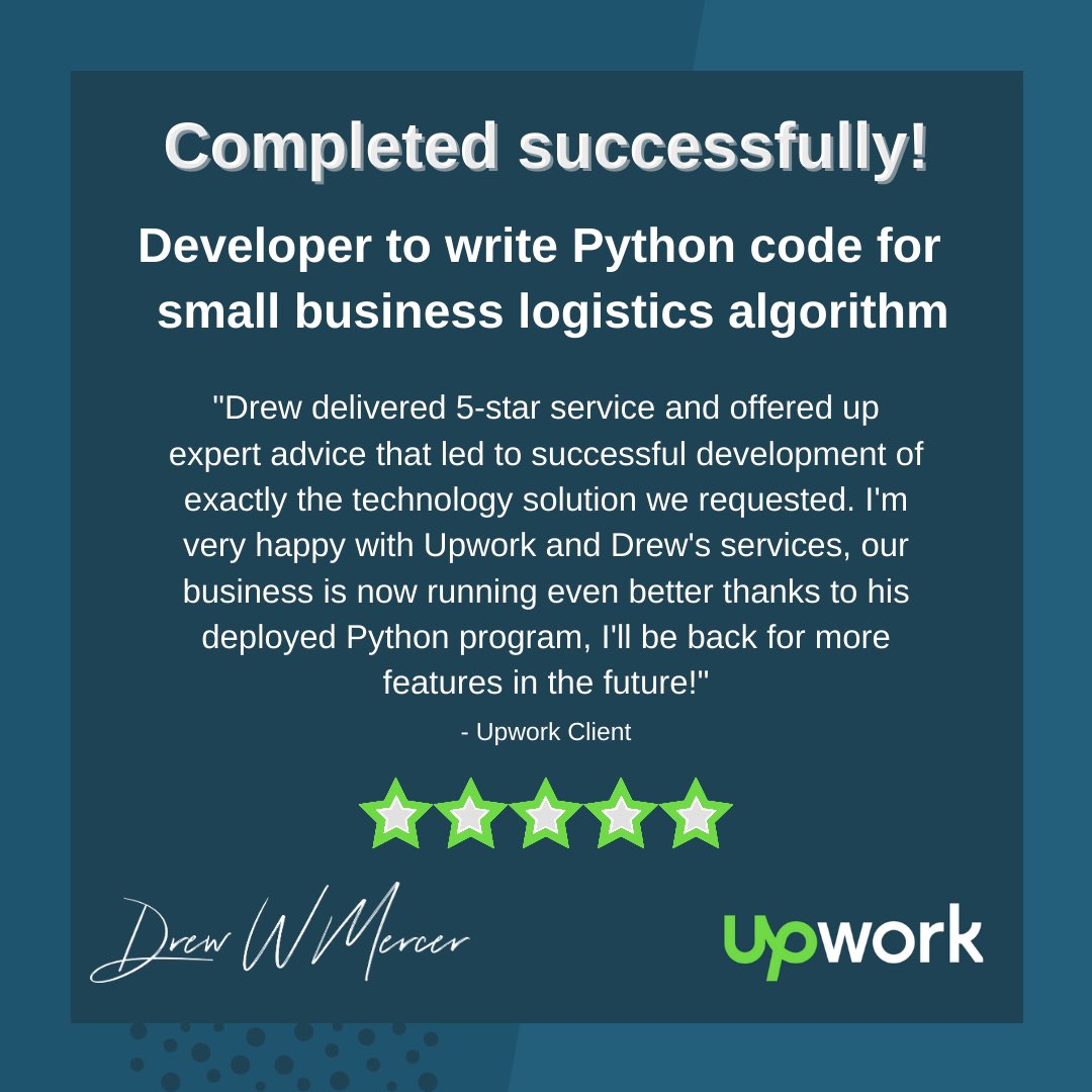 DrewWMercer's tweet photo. Another great opportunity siezed, on to the next!
· 💻 ·
#triplecrowncreative #webdev #upwork #freelancer #frontend #backend #javascript #react #reactjs #stayathome #wgu #webdevelopment #gigeconomy #seo #digitalnomad #wordpress #100DaysOfCode #wgunc #wgunightowl #gig #python https://t.co/jdk9u8G36f