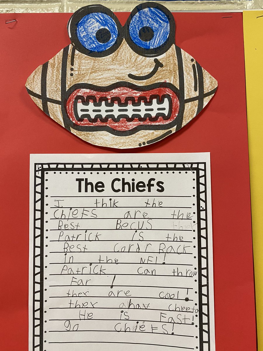 My first graders love the Chiefs! ❤️🏈💛 Gooooo Chiefs! #RedFriday #RunItBack  #firstiefun <a href="/PatrickMahomes/">Patrick Mahomes II</a> <a href="/cheetah/">Ty Hill</a>