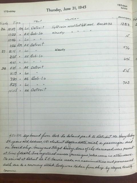 SSHSA's tweet image. Learn about racial tensions in Detroit, the desegregation of the SS Columbia, &amp;amp; how it relates to Brown vs. Board of Education: shiphistory.org/2020/06/19/des… Image: The SS Columbia logbook for the day Ms. Sarah Elizabeth Ray was asked to leave the boat. #ArchivesBlackEducation