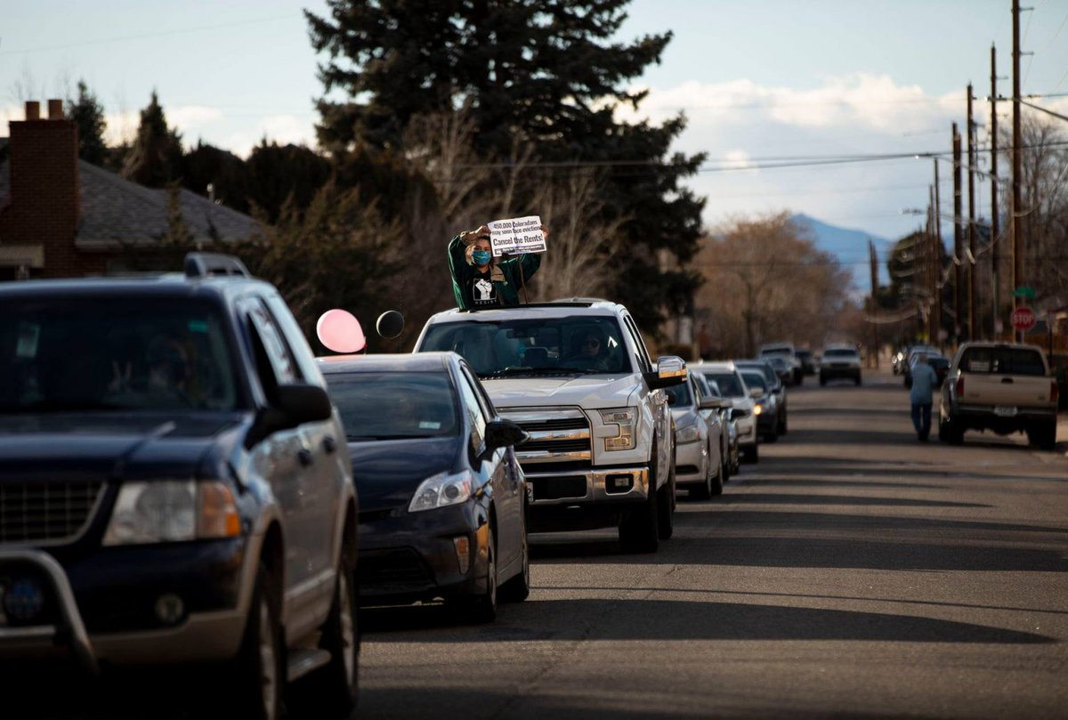 At a Denver demo Moira Cassados Cassidy said “If you are struggling to pay rent, if you are struggling to pay for diapers or food or daycare, if you are going into a job that makes you feel unsafe because you have no other choice–-then we’re together and I’m fighting with you..."