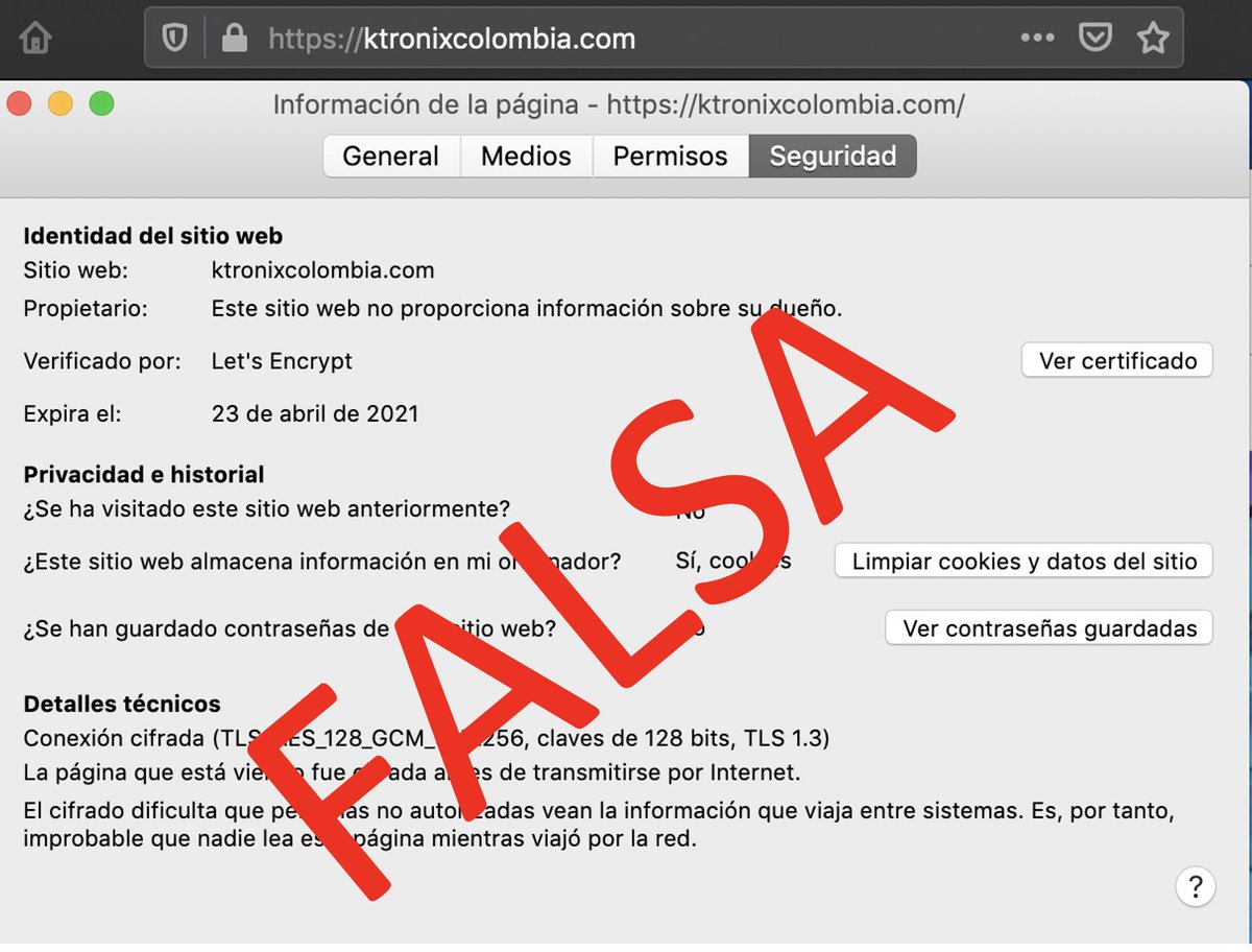 colCERT's tweet image. ¡Alerta! ¡CUIDADO! sitio fraudulento está realizando estafas a nombre de @ktronixcolombia, &quot;recomendamos siempre verificar los sitios oficiales de comercio electrónico antes de realizar cualquier compra en línea&quot; ver sitio oficial ➡️bit.ly/39RLNjS @CaiVirtual @mindefensa