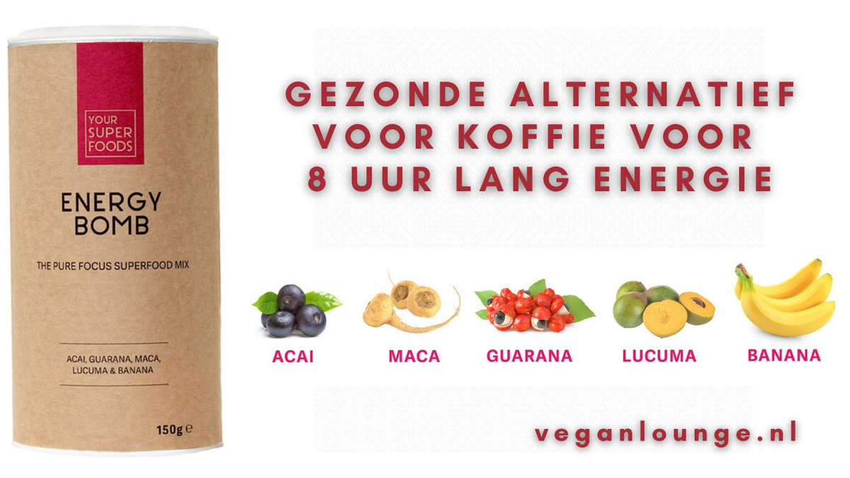 GEWELDIGE GEZONDE ALTERNATIEF VOOR KOFFIE VOOR 8 UUR LANG ENERGIE.
Verhoog jouw energieniveau tot wel 8 uur lang met deze geweldige en gezonde alternatief voor koffie. De basis ingrediënt is Energy Bomb superfood mix. 
Bekijk hier mijn video recept=>> bit.ly/3ttsKEh