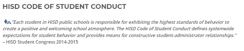We provided input to the Code of Conduct.  @HFT2415 recommended that idea to us. We made substantive changes, such as reducing penalties for pepper spray (it's important for some students to walk to school safe!). We also made symbolic changes like rewriting the preamble.