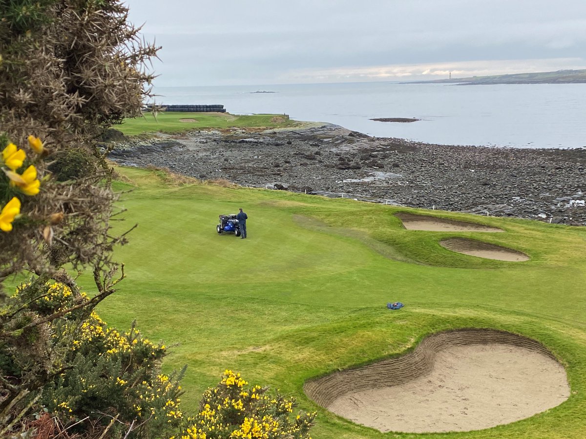 <a href="/ArdglassGolf/">Ardglass Golf Club</a> greens being aerated with our Air2G2. Awesome Ardglass is the latest Club to join our maintenance portfolio. Set on the spectacular coastline in the shadow of the Mourne Mountains, the Sea frames all 18 holes on this classic Links. Let the transformation begin!