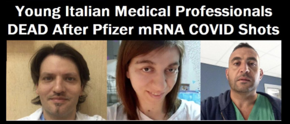 silvano_trotta's tweet photo. Nouveaux rapports de neuro-dommages et de décès directement après avoir pris le vaccin. Tout est dans ce dossier. Ci-dessous 3 jeunes jeunes médecins italiens morts après l'injection ! Une coïncidence ? Vraiment ? 
https://t.co/6OmK50thZh https://t.co/twBYoDGgYT
