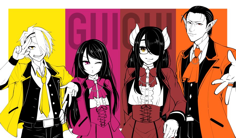 「アイドルユニットうれし〜!ってなってカッとなって描いた。
GUIGUI配信楽しみ」|山羊🐐skeb募集中のイラスト
