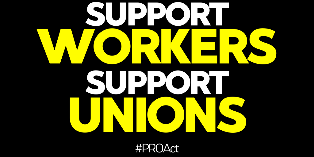 Honoring the Dignity of Work starts with honoring the rights of working people to start or join a union.

I'm introducing the #PROAct with <a href="/PattyMurray/">Senator Patty Murray</a> to restore EVERY workers' right to organize and collectively bargain.

We are going to give power back to workers.