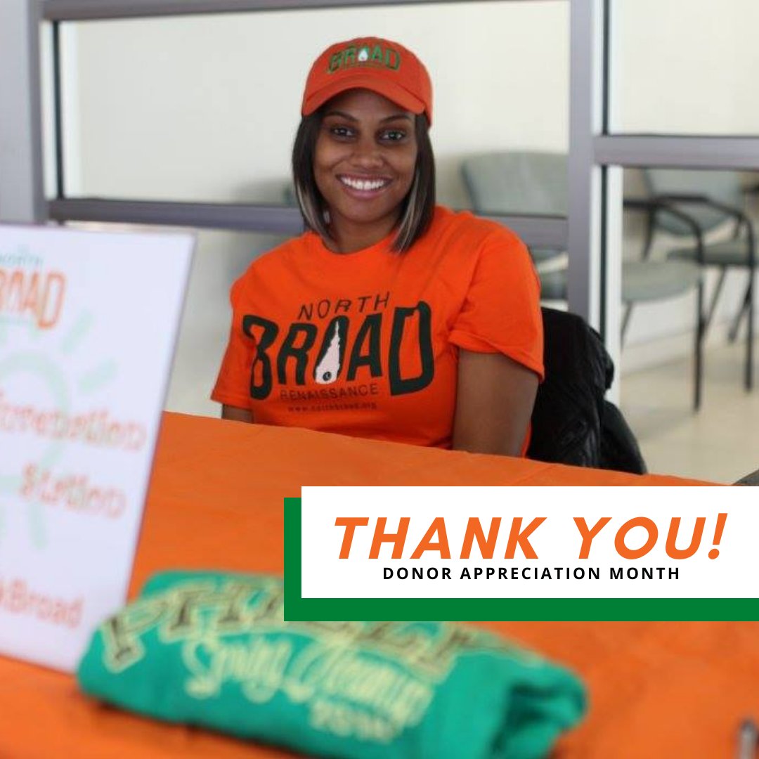 We here at the North Broad Renaissance would like to thank our donors. Their partnership allows us to #ThinkBroad and revitalize our community. Thank you and Happy Donor Appreciation Month! #Thankful #DonorAppreciationMonth